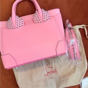 Christian Louboutin Pink Eloise Spike-Trim Leather Tote
